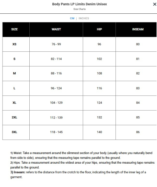 Body Pants LP Limits Denim